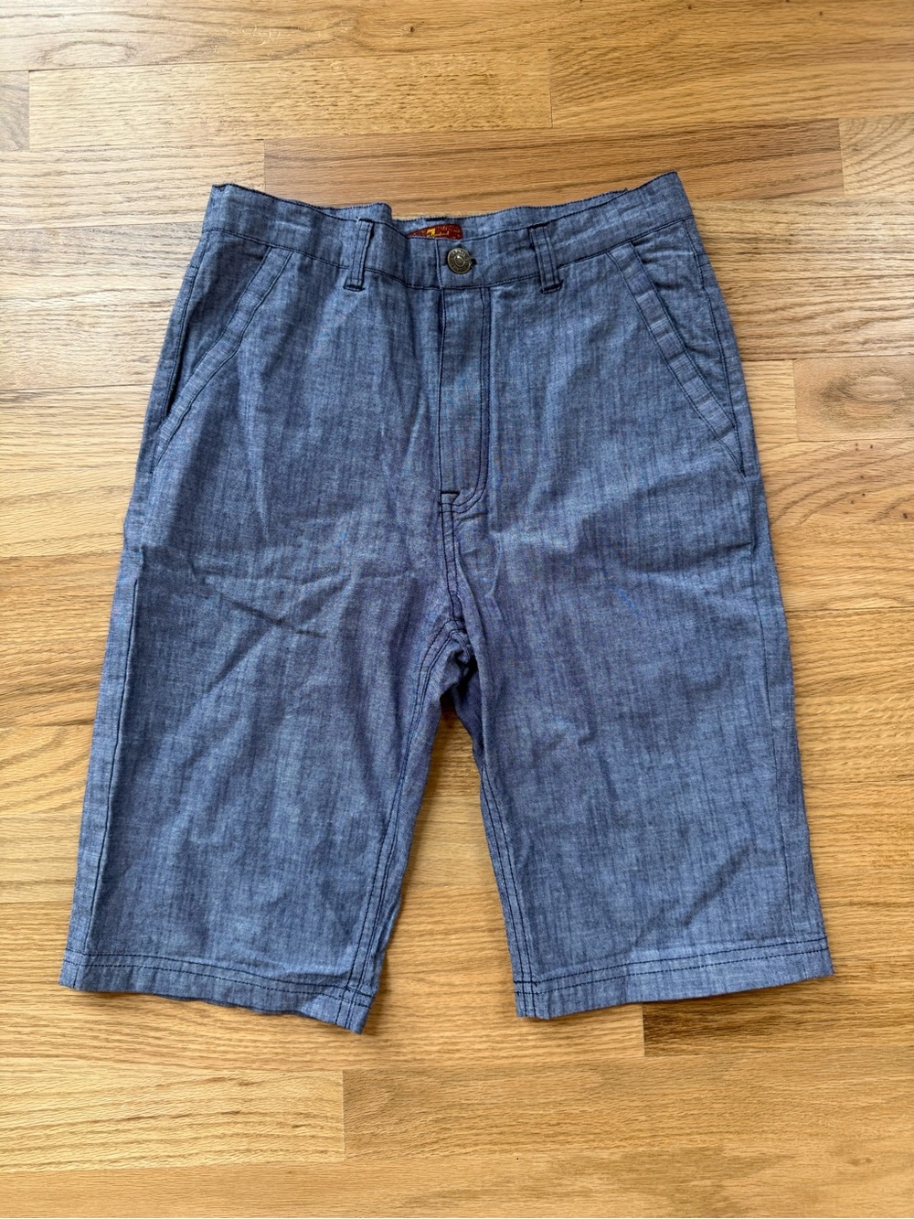 7 for All Mankind Chambray Boys Denim Blue Shorts Size 14